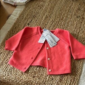 Jacadi Coral Baby Cardigan NWT